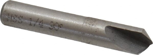 Interstate - 1/4" Head Diam, 1/4" Shank Diam, 1 Flute 90° High Speed Steel Countersink - Apex Tool & Supply