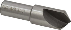 Interstate - 5/8" Head Diam, 1/2" Shank Diam, 1 Flute 100° High Speed Steel Countersink - Apex Tool & Supply