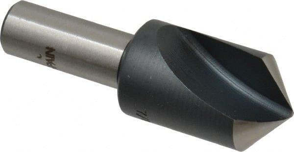 Interstate - 7/8" Head Diam, 1/2" Shank Diam, 1 Flute 100° High Speed Steel Countersink - Apex Tool & Supply