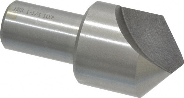 Interstate - 1-1/4" Head Diam, 3/4" Shank Diam, 1 Flute 100° High Speed Steel Countersink - Apex Tool & Supply