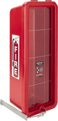 Made in USA - 20 Lb. Capacity, Surface Mount, Crystal Polystyrene Fire Extinguisher Cabinet - 11-1/2 Inch Wide x 28-1/2 Inch High x 9-1/2 Inch Deep, Red - Apex Tool & Supply