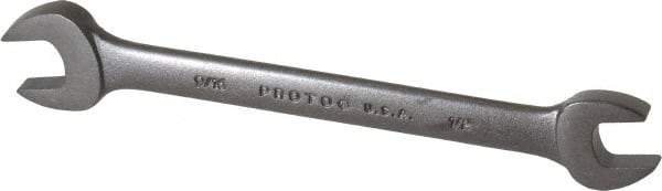 Proto - 1/2" x 9/16" Standard Open End Wrench - 7-7/64" OAL, Double End, Black Finish, 15° Head Angle - Apex Tool & Supply
