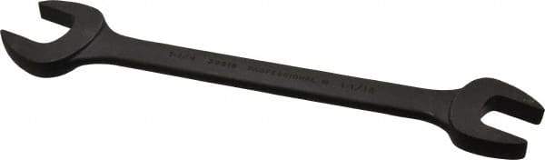 Proto - 1-1/16" x 1-1/4" Standard Open End Wrench - 13-43/64" OAL, Double End, Black Finish, 15° Head Angle - Apex Tool & Supply