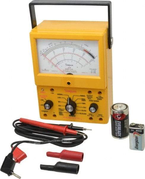 Simpson Electric - 12396, 1,000 VAC/VDC, Analog Manual Ranging Multimeter - 20 mOhm, Measures Voltage, Current, Resistance - Apex Tool & Supply