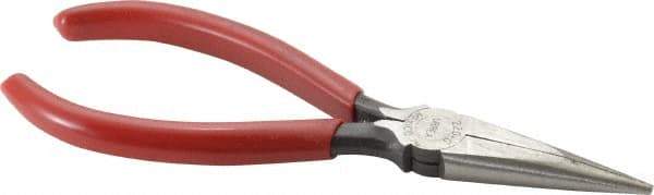 Urrea - 6-5/8" OAL, 1-55/64" Jaw Length x 23/32" Jaw Width, Long Nose Needle Nose Pliers - Serrated Jaw, Chain Nose Head, Rubber Grip Handles - Apex Tool & Supply