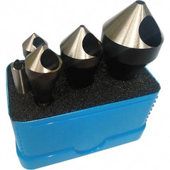 Interstate - 5 Piece, 1/16 to 9/16" Head Diam, 60° Included Angle, Single End Countersink Set - Apex Tool & Supply