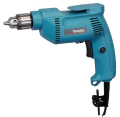 Makita - 3/8" Keyed Chuck, 2,500 RPM, Pistol Grip Handle Electric Drill - 4.9 Amps, 115 Volts, Reversible, Includes Chuck Key & Drill Chuck - Apex Tool & Supply