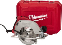 Milwaukee Tool - 15 Amps, 7-1/4" Blade Diam, 5,800 RPM, Electric Circular Saw - 120 Volts, 3.25 hp, 9' Cord Length, 5/8" Arbor Hole, Right Blade - Apex Tool & Supply
