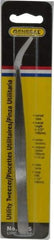 General - 6-1/2" OAL Utility Tweezers - X-LG, Curved Smooth Points - Apex Tool & Supply