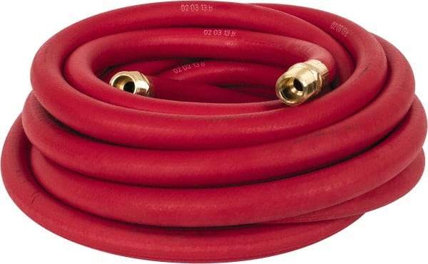 Continental ContiTech - 1/2" ID 25' Long Oil Resistant Air Hose - 250 Working psi, 190°, 1/2" Fitting, Red - Apex Tool & Supply