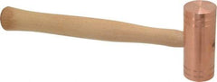 Made in USA - 3 Lb Head 1-3/4" Face Copper Nonmarring Hammer - 14" OAL, Wood Handle - Apex Tool & Supply