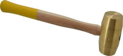 Made in USA - 5 Lb Head 1-7/8" Face Brass Nonmarring Hammer - 15" OAL, Wood Handle - Apex Tool & Supply