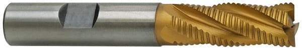 Hertel - 3/4" Diam, Fine Pitch, 4" LOC, 4 Flute Cobalt Roughing Square End Mill - TiN Finish, 6-1/4" OAL, 3/4" Shank Diam, Single End, 30° Helix - Apex Tool & Supply