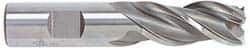 Accupro - 3/4", 2-1/4" LOC, 3/4" Shank Diam, 4-1/2" OAL, 3 Flute, Powdered Metal Square End Mill - Single End, Uncoated, Spiral Flute, 42° Helix, Centercutting, Right Hand Cut, Right Hand Flute - Apex Tool & Supply