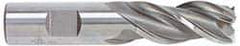 Accupro - 3/4", 2-1/4" LOC, 3/4" Shank Diam, 4-1/2" OAL, 3 Flute, Powdered Metal Square End Mill - Single End, Uncoated, Spiral Flute, 42° Helix, Centercutting, Right Hand Cut, Right Hand Flute - Apex Tool & Supply
