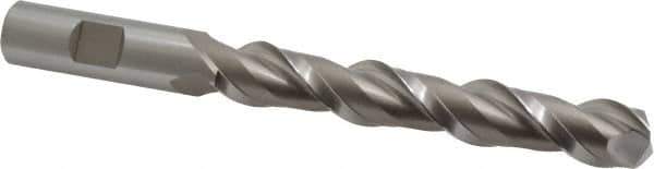 Hertel - 5/8", 4" LOC, 5/8" Shank Diam, 6-1/8" OAL, 2 Flute, High Speed Steel Square End Mill - Single End, Uncoated, Spiral Flute, 42° Helix, Centercutting, Right Hand Cut, Right Hand Flute - Apex Tool & Supply