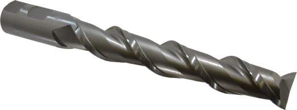 Hertel - 1", 6" LOC, 1" Shank Diam, 8-1/2" OAL, 2 Flute, High Speed Steel Square End Mill - Single End, Uncoated, Spiral Flute, 42° Helix, Centercutting, Right Hand Cut, Right Hand Flute - Apex Tool & Supply