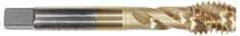 Accupro - 5/16-18 UNC 3 Flute 2B Modified Bottoming Spiral Flute Tap - Powdered Metal, TiCN Finish, 2-23/32" OAL, Right Hand Flute, Right Hand Thread, H5 - Apex Tool & Supply