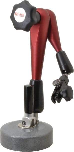 SPI - Aluminum (Arms), Round Base, Indicator Transfer Stand - 365mm High, Includes Holder - Apex Tool & Supply