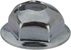Value Collection - #6-32, 7/16" OD, 5/16" Width Across Flats Washer Lock Nut - Zinc-Plated Spring Steel, For Use with Threaded Fasteners - Apex Tool & Supply