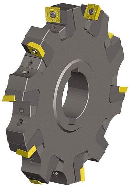 Kennametal - Arbor Hole Connection, 0.548" Cutting Width, 1.03" Depth of Cut, 4" Cutter Diam, 1-1/4" Hole Diam, 6 Tooth Indexable Slotting Cutter - KSSS Toolholder, SPCT, SPET, SPPT Insert - Apex Tool & Supply