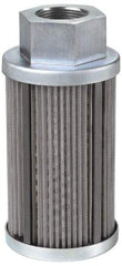 Parker - 30 Mesh, 95 LPM, 25 GPM, 3.53" Diam, Male/Female Magnetic Suction Strainer - 1-1/4 Port NPT, 7.39" Long - Apex Tool & Supply