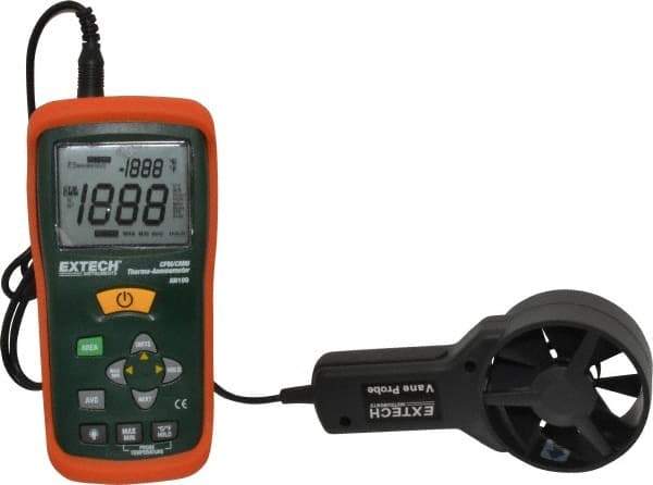 Extech - 0.4 to 30 m/Sec Air CFM and CMM Thermo Anemometer - 140°F Max - Apex Tool & Supply