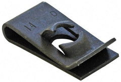 Made in USA - #8 Screw, 0.11 to 3/16" Thick, Spring Steel Standard U Nut - 5/16" Center Edge, Black Phosphate Finish - Apex Tool & Supply