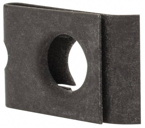 Made in USA - #10-32 Screw, 0.025 to 1/16" Thick, Spring Steel Standard U Nut - 5/16" Center Edge, Black Phosphate Finish - Apex Tool & Supply