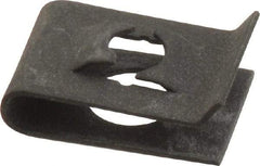 Made in USA - #10-24 Screw, 0.013 to 0.115" Thick, Spring Steel Standard U Nut - 1/4" Center Edge, Black Phosphate Finish - Apex Tool & Supply