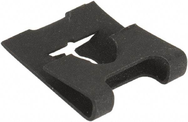 Made in USA - #8-32 Screw, 0.045 to 1/16" Thick, Spring Steel J Nut - 15/64" Center Edge, Black Phosphate Finish - Apex Tool & Supply