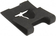 Made in USA - #8-32 Screw, 0.045 to 1/16" Thick, Spring Steel J Nut - 15/64" Center Edge, Black Phosphate Finish - Apex Tool & Supply