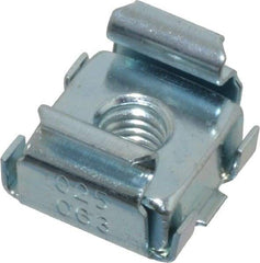 Made in USA - #10-32 Screw, 0.025 to 1/16" Thick, Spring Steel Cage Nut - Zinc-Plated Finish - Apex Tool & Supply