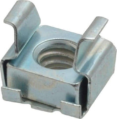 Value Collection - 1/4-20 Screw, 1/8 to 5/32" Thick, Spring Steel Cage Nut - Zinc-Plated Finish - Apex Tool & Supply