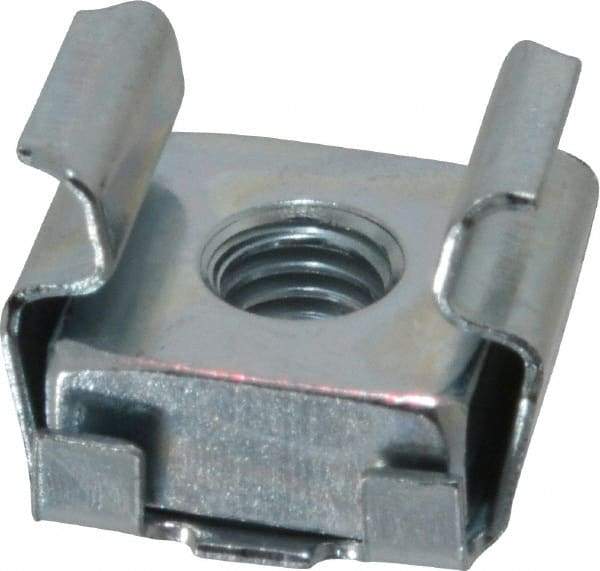 Made in USA - #10-32 Screw, 0.064 to 0.105" Thick, Spring Steel Cage Nut - Zinc-Plated Finish - Apex Tool & Supply