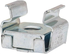 Made in USA - #8-32 Screw, 0.064 to 0.105" Thick, Spring Steel Cage Nut - Zinc-Plated Finish - Apex Tool & Supply