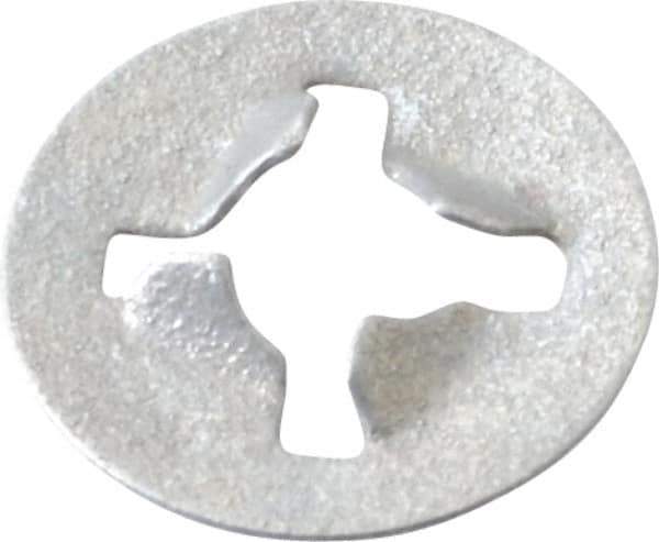 Made in USA - #6 Screw, 11/32" OD, Spring Steel Push Nut - Zinc-Plated - Apex Tool & Supply