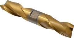 Hertel - 1", 1-5/8" LOC, 1" Shank Diam, 5-7/8" OAL, 2 Flute, Cobalt Square End Mill - Double End, TiN Finish, Centercutting - Apex Tool & Supply