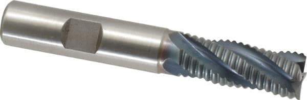 Hertel - 1/2" Diam, Coarse Pitch, 1-1/4" LOC, 4 Flute Cobalt Roughing Square End Mill - TiCN Finish, 3-1/4" OAL, 1/2" Shank Diam, Single End, 30° Helix - Apex Tool & Supply