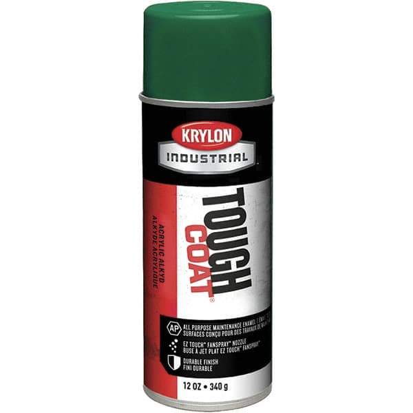 Krylon - Medium Green, 12 oz Net Fill, High Gloss, Enamel Spray Paint - 20 to 25 Sq Ft per Can, 16 oz Container, Use on Conduits, Ducts, Electrical Equipment, Machinery, Metal, Motors, Pipelines & Marking Areas, Railings, Steel Bars, Tool Boxes, Tools - Apex Tool & Supply