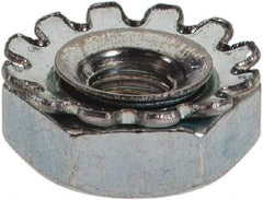 Value Collection - #5-40, Zinc Plated, Steel Hex Nut with External Tooth Washer - 1/4" Washer Diam, 1/4" Width Across Flats - Apex Tool & Supply