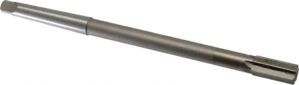 Interstate - 1/2" Diam, 0.4345 to 0.4355" Max Diam 1MT Morse Taper Shank, 1" Flute Length, Machine Expansion Reamer - Straight Flute, 8" OAL, Right Hand Cut, 6 Flutes, High Speed Steel, Bright Finish - Apex Tool & Supply