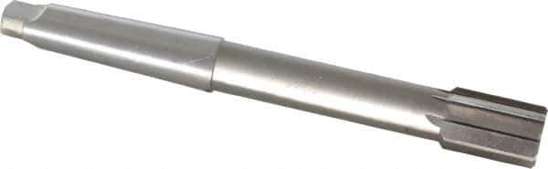 Interstate - 1-3/8" Diam, 0.998 to 0.9995" Max Diam 4MT Morse Taper Shank, 2" Flute Length, Machine Expansion Reamer - Straight Flute, 12" OAL, Right Hand Cut, 8 Flutes, High Speed Steel, Bright Finish - Apex Tool & Supply