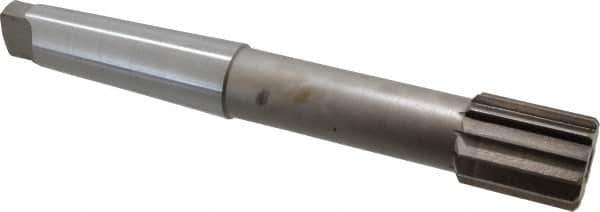 Interstate - 2" Diam, 1.498 to 1.5" Max Diam 5MT Morse Taper Shank, 2-1/4" Flute Length, Machine Expansion Reamer - Straight Flute, 14" OAL, Right Hand Cut, 12 Flutes, High Speed Steel, Bright Finish - Apex Tool & Supply