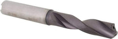 Iscar - 0.39" Spiral Flute Solid Carbide Screw Machine Drill Bit - TiAlN Finish, Right Hand Cut, 1.85" Flute Length, 3.62" OAL, Standard Point, Straight Shank, Through Coolant - Apex Tool & Supply
