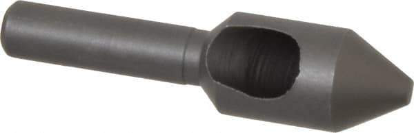 Weldon - 7/16" Head Diam, 1/4" Shank Diam, 60° High Speed Steel Countersink - Bright Finish, 1-3/4" OAL, Single End, Straight Shank, Right Hand Cut - Apex Tool & Supply