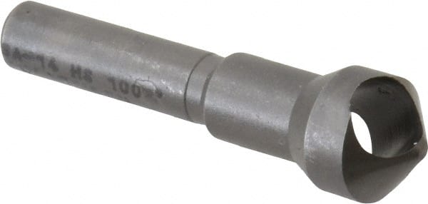 Weldon - 7/16" Head Diam, 1/4" Shank Diam, 100° High Speed Steel Countersink - Apex Tool & Supply