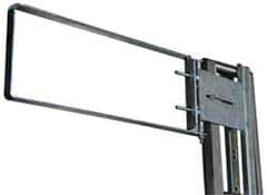 FabEnCo - Galvanized Carbon Steel Self Closing Rail Safety Gate - Fits 19 to 21-1/2" Clear Opening, 21-1/2" Wide x 12" Door Height, 35 Lb, Gray, Silver - Apex Tool & Supply