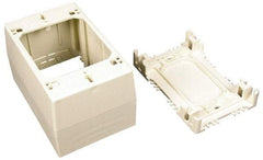 Wiremold - 4-3/4 Inch Long x 3 Inch Wide x 2-3/4 Inch High, Rectangular Raceway Box - Ivory, For Use with Wiremold 2300 Series Raceways - Apex Tool & Supply
