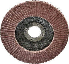 Camel Grinding Wheels - 60 Grit, 4-1/2" Disc Diam, 7/8" Center Hole, Type 29 Aluminum Oxide Flap Disc - 13,300 Max RPM, Polyester Backing, Arbor Attaching System, Coated - Apex Tool & Supply